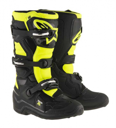 Alpinestars Tech 7 S Youth Motorlaarzen, Zwart-Fluor (1 van 1)