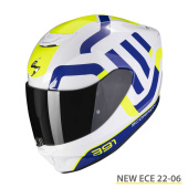 EXO-391 Arok Integraalhelm - Wit-Blauw-Geel