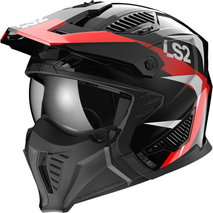 OF606 Drifter Triality Helm - Zwart-Rood