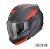 EXO-TECH EVO TEAM Systeemhelm - Mat Zwart-Zilver-Rood