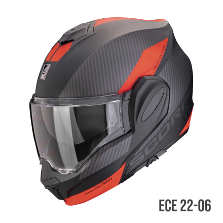 Scorpion EXO-TECH EVO TEAM Systeemhelm, Mat Zwart-Zilver-Rood (1 van 1)