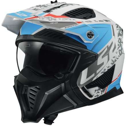 OF606 Drifter Devor Helm - Wit-Blauw