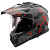 MX702 Pioneer II Namib Helm - Zwart-Rood