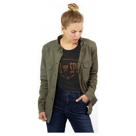 John Doe Motoshirt Women, Olijfgroen (3 van 3)