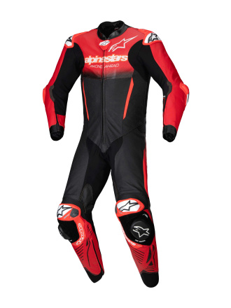 GP-R7 1PC Leren Motorpak - Zwart-Rood