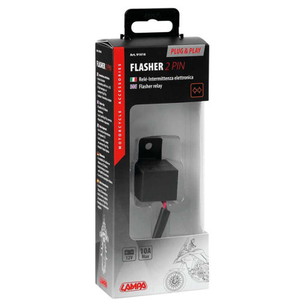 Lampa Flasher 2 Pin Elektronisch Knipperlichtapparaat, Zwart (2 van 2)